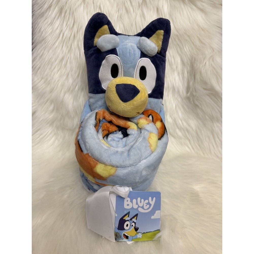 Bluey Plush Hugger Set with Throw Blanket, Bluey Character, Polyester